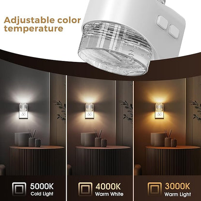 L LOHAS LED Night Light, 3CCT Bubble Night Lights Plug into Wall,3000K/4000k/5000K Adjustable Night Light,Dimmable Nightlights with Dusk to Dawn Sensor for Rooms Bathroom Hallway