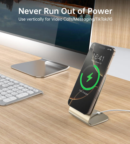 Magnetic Wireless Charger for iPhone 17/16/15/14/13/12 - Mag Charger+20W USB C Adapter, Fast Wireless Charging Stand/Pad with 5ft USB-C Cable for iPhone 17/16/15/14/13/12 Pro Max Plus Mini Air, Airpod
