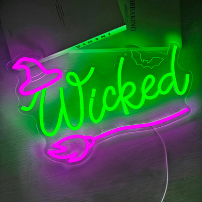 Jeanchrl Witch Neon Sign Halloween Neon Lihts for Bedroom Movie LED Lights for Room Dimmable Green Light Up Sign for Halloween Party Musical Led Sign for Wall Art Decor Gifts for Witch Fans Lovers