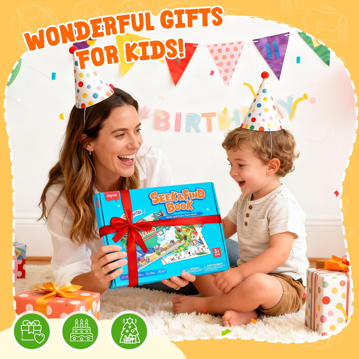 JoyCat Seek & Find Game Book - Animal Preschool Learning Activity for Toddlers & Kids, Travel Activities Toys for Road Trip Car Airplane, Christmas Toys, Educational Gifts for Boys Girls Ages 3-5