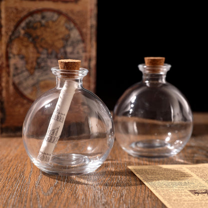 Magic Season Decorative Glass Bottles with Cork Stoppers - 260 ml Potion Bottles (6 Pcs)