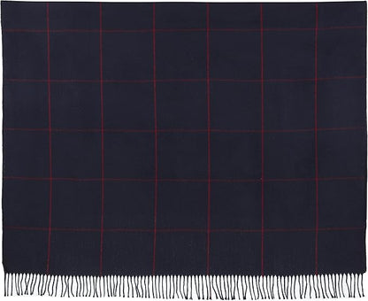 Arus Acrylic Highlands Collection Queen Size Tartan Plaid Design Throw Blanket Navy-Red, 60x80 inches