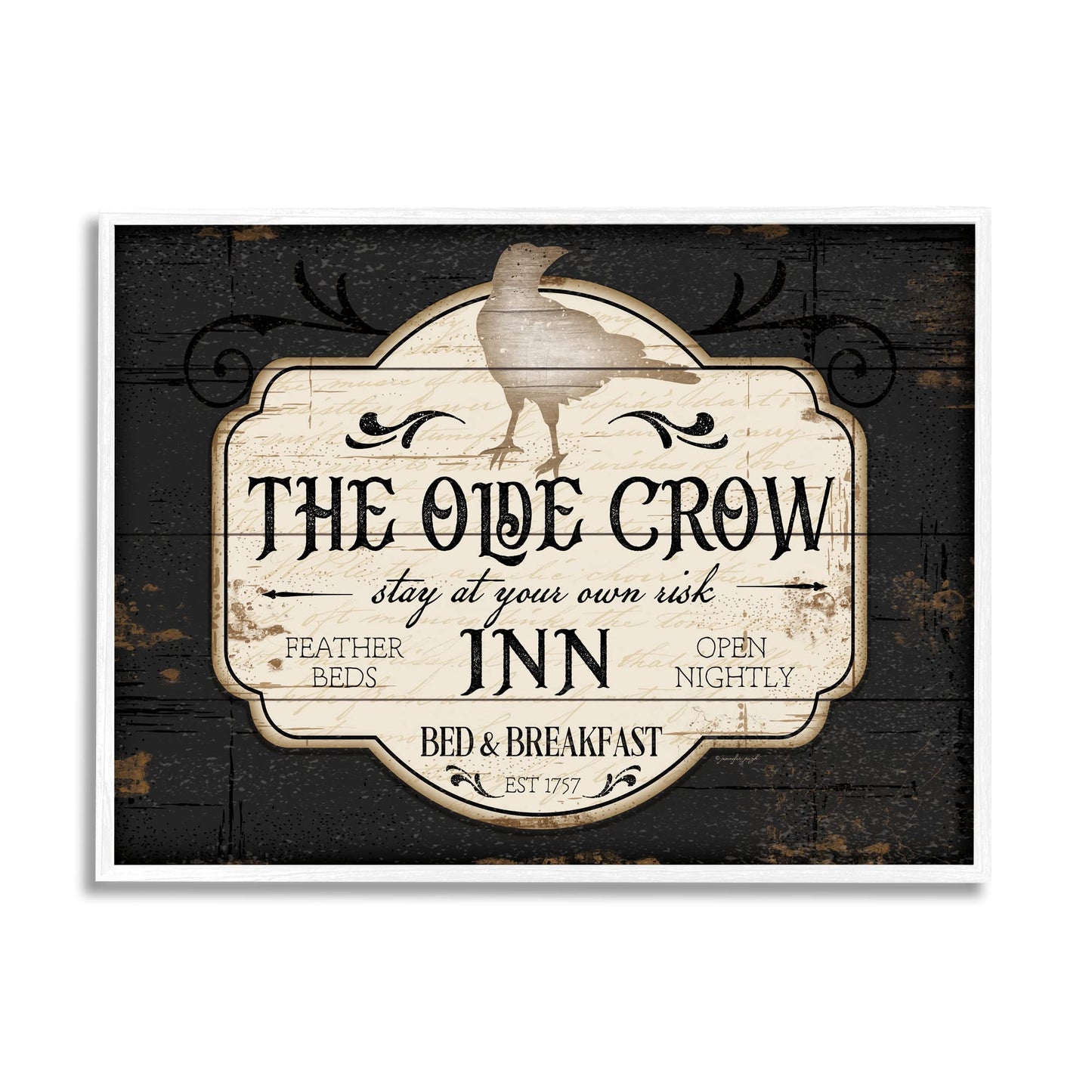 Stupell Industries The Olde Crow Inn Halloween Sign Est. 1757