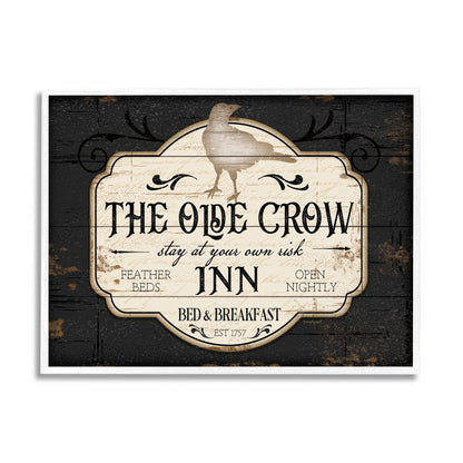 Stupell Industries The Olde Crow Inn Halloween Sign Est. 1757