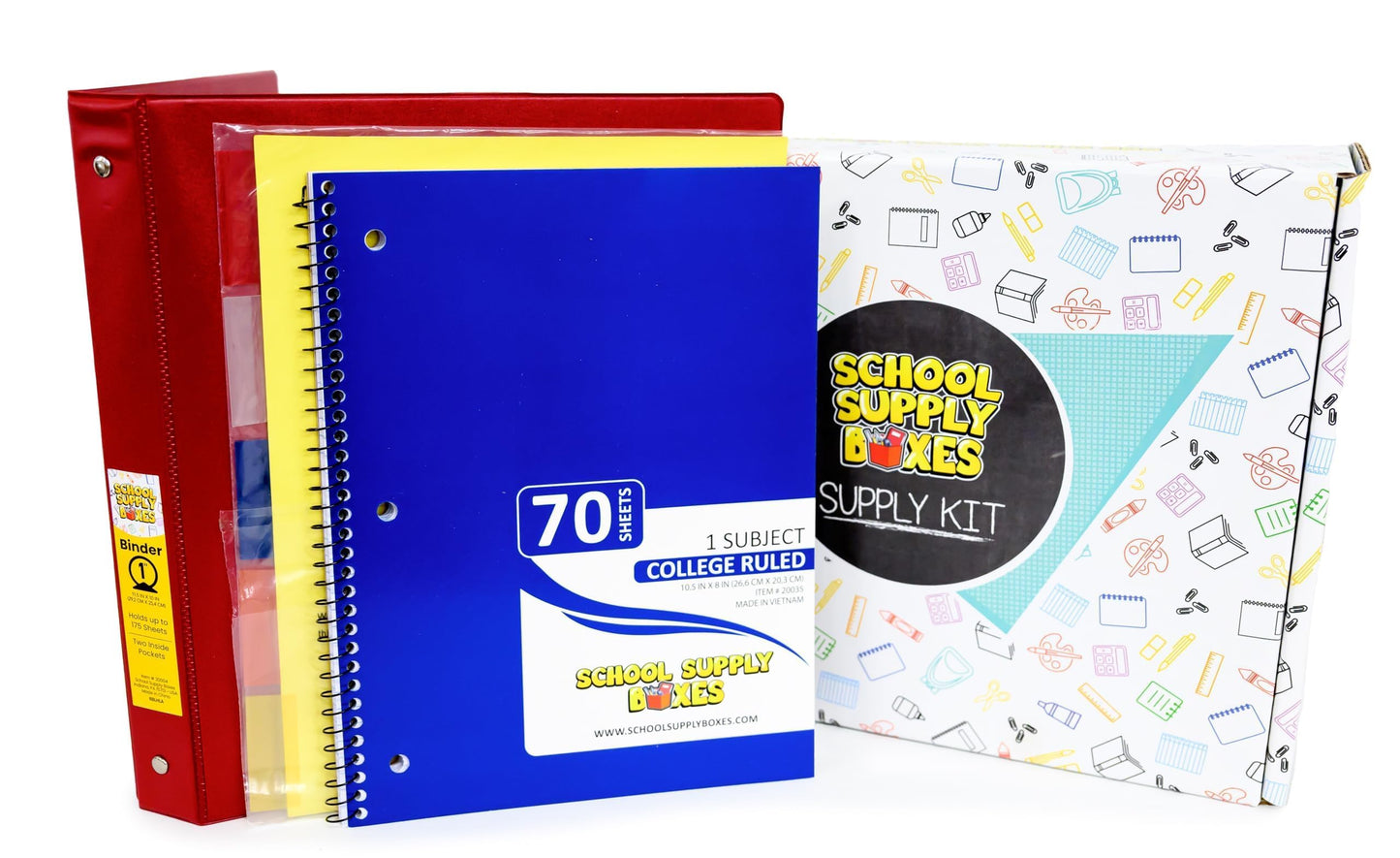 School Supply Boxes | STEM Class Bundle (1 Box) | Back to School Essentials Kit for Students & Teachers | Includes a Calculator, Graph Ruled Filler Paper, a Protractor, & More