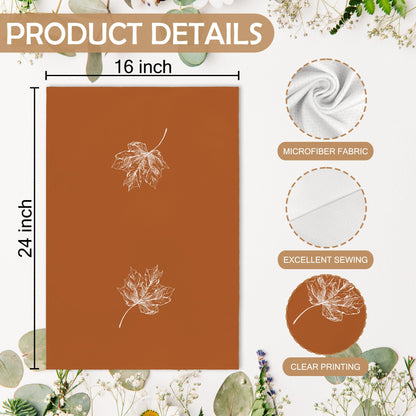 XNXLDYLH Fall Autumn Pumpkin Kitchen Towels and Dishcloths Sets of 2, Fall Burnt Orange Thanksgiving Pumpkin Decor Dish Hand Tea Towels Gifts for Bathroom Kitchen, Aesthetic Fall Harvest Decor,16x24In
