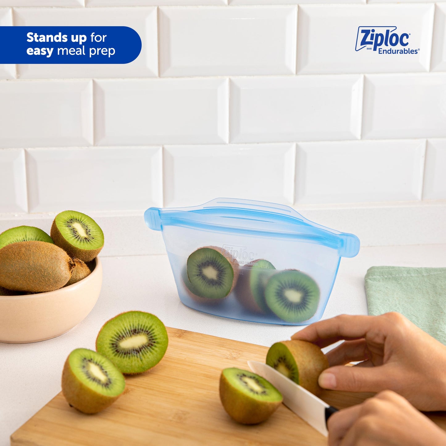 Ziploc Endurables Small Container, 2 Cups, Reusable Silicone Bags and Food Storage Meal Prep Containers for Freezer, Oven, and Microwave, Dishwasher Safe, 2 Pack