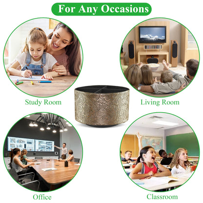 lizimandu Round Leather Art Supply Organizer,Remote Control Holder,360 Degree Spinning,Multi-Functional Pencil Holder,4 Compartments Desktop Stationary Organizer(1-Gold)