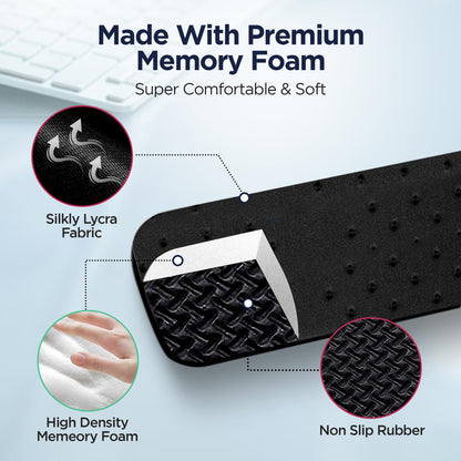 EdgeRest Mini PostureUp L-Shaped Desk Long Wrist Rest Elbow, Forearm & Wrist Comfort Support for Table or Desk Edge, Non-Slip, Memory Foam Padding, Ergonomic Design for Work, Universal Fit, Black