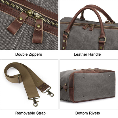 S-ZONE Duffle Bag for Travel Canvas Duffel Bag Carry on Weekender Bag for Men