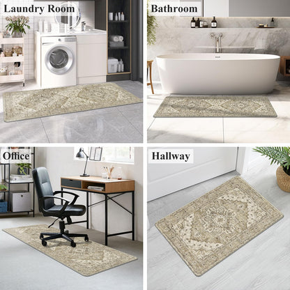MJIAHOMDEC Cushioned Kitchen Rug Sets 3 Piece Anti Fatigue Mats for Floor Non Slip Waterproof Comfort Standing Mat Runner for Home Office, Sink, Laundry