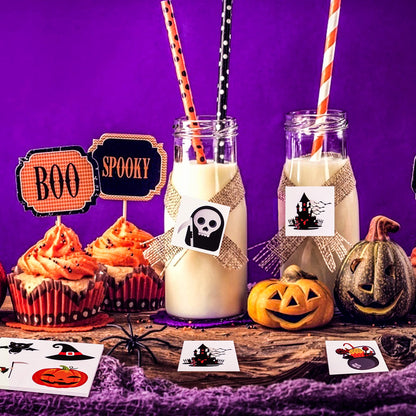 Max Fun 192pcs Halloween Party Favors Toys Stamps Halloween Stickers for Kids Halloween Party Supplies, Goodies Bags, Classroom Game Reward Prizes(Halloween)