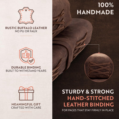 moonster Leather Journal with Embossed Heart Shape - Non Refillable 8x6″ Lined Notebook - 400 Pages College Ruled Kraft Paper - Inspirational Small Notebook - Leather Journals for Women