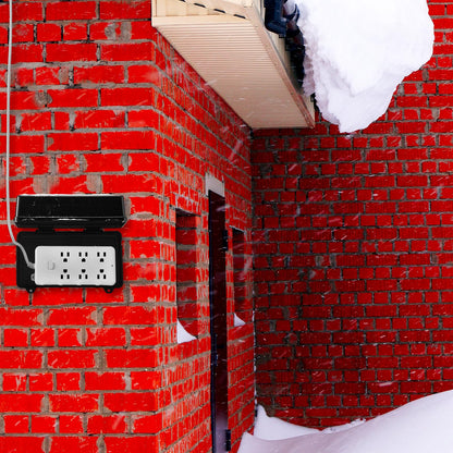 Tellegloww Large Outdoor Electrical Box Waterproof Extension Cord Covers Weatherproof Outdoor Extension Cord Cover Box for Halloween Christmas Holiday Light Decoration(Black)
