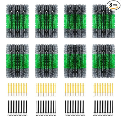 Extra Large Size Livestock Scratching Brush, Upgraded Horse/Goat/Cow/Cattle Scratcher Brush for Grooming, Itch Relief Horse Scratcher Brushes Kit with Two Sets of Mounting Screws(8-Pack,Gray)