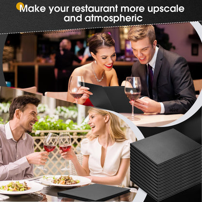 Skyygemm 16 Pcs Leather Menu Covers Holders for 8.5 x 11 Inches, Waterproof Four View Leather Dinner Menu Holder Covers for Restaurant, Hotel, Bar