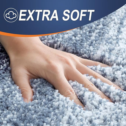 OLANLY Large Bathroom Rugs Mat 45x27, Extra Soft Absorbent Microfiber Bath Rugs, Rubber Backing, Quick Dry, Washable Bath Mats for Bathroom Floor, Tub and Shower, Home Decor Accessories, Airy Blue