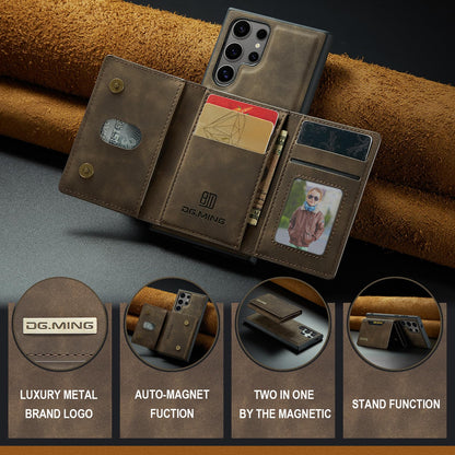 SZHAIYU 2 in 1 Detachable Leather Phone Cases for Samsung Galaxy S24 Ultra 5G Case Wallet with Card Holder Men 6.8'' (Coffee, S24 Ultra)