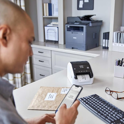 Brother QL-1100c Wide Format Label Printer, Shipping & Postage Labels 4” x 6”, Barcode & QR Code, High Speed, Direct Thermal Printing, Compact, uses DK Drop-in Label Rolls, USB Connectivity