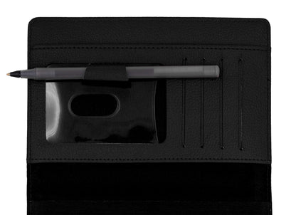 CAROUSELCHECKS Black Textured Leather Checkbook Cover for Top Stub Personal Checks
