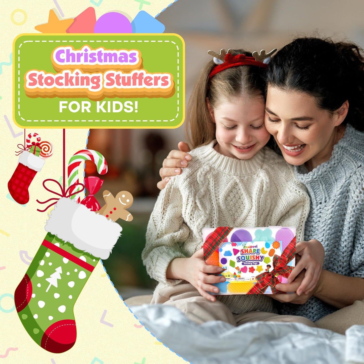 Squishy Fidget Toys for Kids Toddlers: 12 Pcs Super Soft & Textured Sensory Toys for Autistic Children, Classroom Calming Fidgets for Autism, Baby Travel Essential Squeeze Gifts Girls Boys