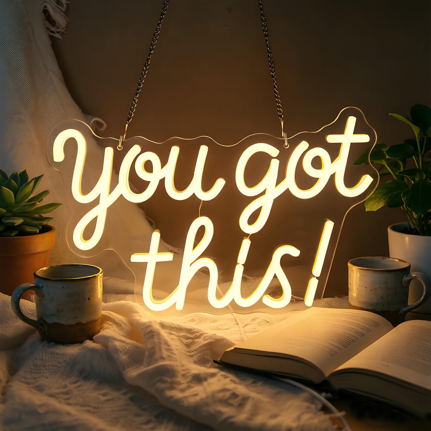 Mvorixa You Got This Neon Sign Dimmable LED Neon Light for Wall Decor, Inspirational You Got This Sign Lights for Home, Bedroom, Office, Student Dorm, Classroom, Party Decor& Motivational Gift