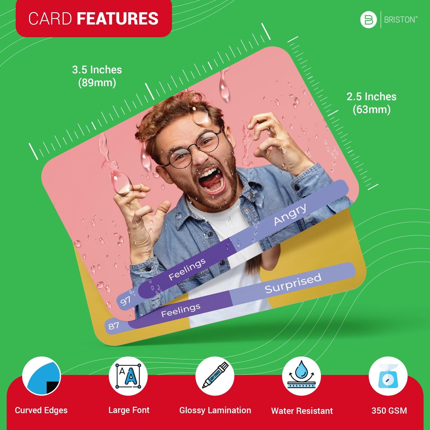 Italian Vocabulary Flash Cards – 300 Words with Pictures & Pronunciation – Educational Language Learning Tool for Students & Adults – Briston Italian Edition