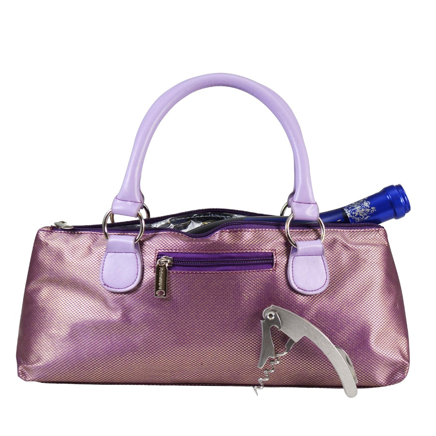 Primeware Wine Clutch Bag (Thermal Insulated) Trendy Women’s Carry Tote | Holds Red & White 750mL Bottles | Trendy Fashion | Incl. Portable Waiter-Style Corkscrew