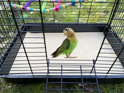Gravel Paper for Bird Cage,BirdCage Liner Papers Cuttable Gravel Liner Sea Sand Paper Pet Animal Cages Cushion Great for Hard-Billed Birds Parrot | Clean Safe & Aids in Digestion (15 PCS - 17" x 11")