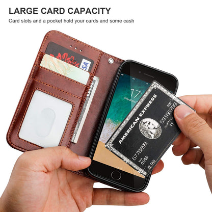 Bocasal for iPhone SE (2022)/SE (2020)/8/7 Wallet Case with Card Holder PU Leather Magnetic Detachable Kickstand Shockproof Wrist Strap Removable Flip Cover for iPhone 7/8/SE2/SE3 4.7 inch (Brown)