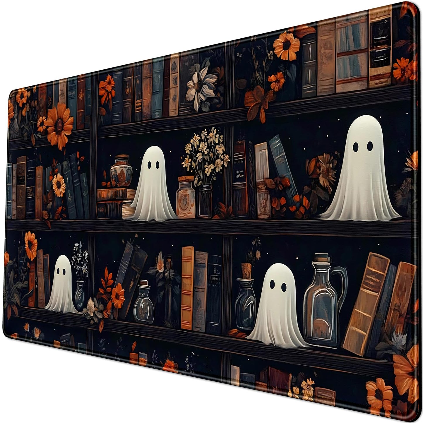 LuckyCow Cute Vintage Gothic Desk Mat Kawaii Dark Academia Desk Pad Medieval Large Flower XXL Mousepad Extended Laptop Computer Keyboard Mat with Stitched Edges Anti-Slip Funny Deskpad 31.5x15.8 in
