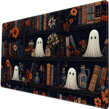 LuckyCow Cute Vintage Gothic Desk Mat Kawaii Dark Academia Desk Pad Medieval Large Flower XXL Mousepad Extended Laptop Computer Keyboard Mat with Stitched Edges Anti-Slip Funny Deskpad 31.5x15.8 in