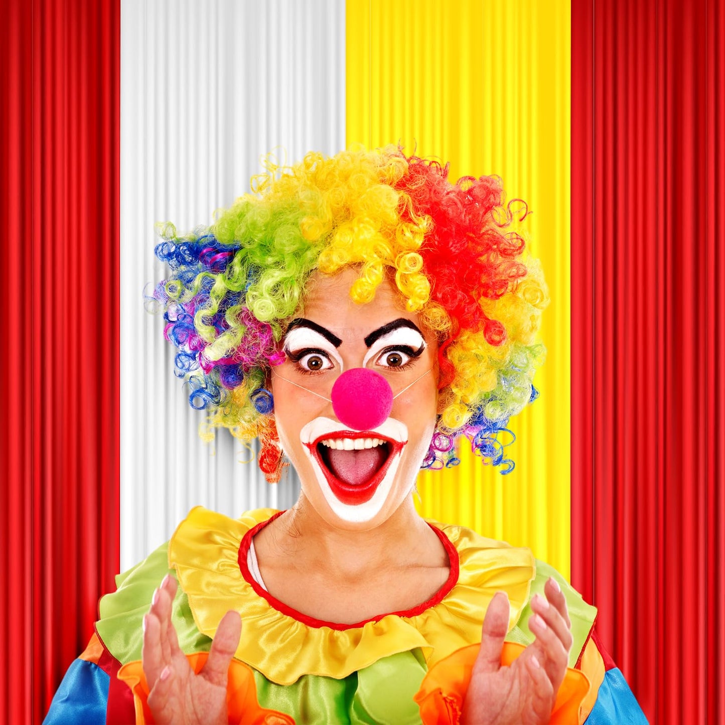 Blulu 3 Rolls 100' x 40'' Plastic Tablecloths Carnival Theme Party Decorations DIY Circus Tent Halloween Carnival Supplies for Circus Clown Party Ceiling Backdrop Curtains Decor(Red Yellow White)