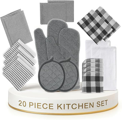 LANE LINEN Kitchen Towels & Dishcloths Set