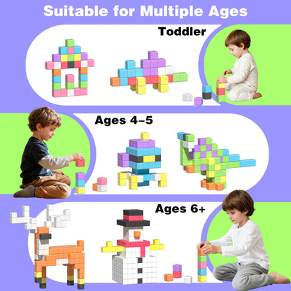 Apluses Magnetic Blocks, Magnet Building Cubes for Toddlers, Classroom Must Haves STEM Educational Toys for Kids, Autism Sensory Montessori Magnet Toys for 3 4 5 6 7 8 Year Old, Gift for Boys Girls