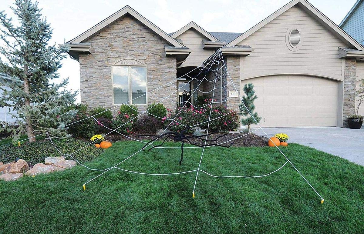 Mega Spider Web Outdoor Halloween Decoration - Terrify Your Neighbors - by FunWorld