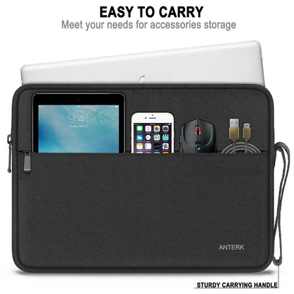Laptop Sleeve 14 Inch, Water Resistant Traveling Computer Cover with Handle, Shockproof Protective Carrying Laptop Case Compatible for 14 Inch MacBook Air/Pro, HP, Dell, Asus, Lenovo, Black