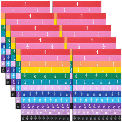 Sayglossy 10 Set Fraction Tiles Set for Math Classroom Rainbow Color Manipulatives Montessori Math Materials for Maths Classroom School Learning Educational Supplies