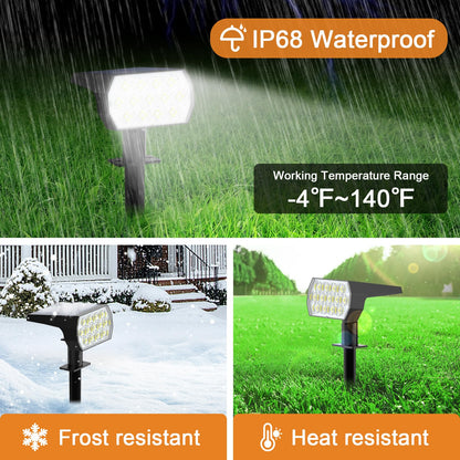 WELALO Solar Spot Lights Outdoor, [6 Pack/65 LED/3 Modes] Solar Landscape Spotlights, Solar Powered Christmas Halloween Lights, IP68 Waterproof Wall Lights for Walkway Yard Garden Driveway(Cool White)