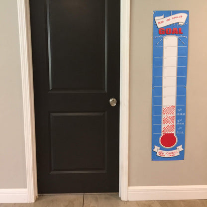 Dry Erase Goal Setting Fundraising Thermometer Chart Blue Goal Chart Temperature Poster for Office Classroom or Kids