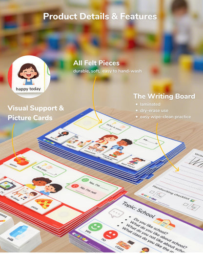 CHEFAN Sentence Building for Kids, Speech Therapy Learn to Read for Preschool Kindergarten, Fun Flash Cards for Classroom Must Haves, Special Education for Homeschool Supplies