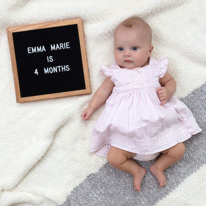 Felt Like Sharing Square Letter Board (Black Felt - 10”x10”) – Changeable Message Board with 3 Sets of Felt Board Letters – Statement Wall Sign for Quotes, Home or Holiday Decor In Oak Frame