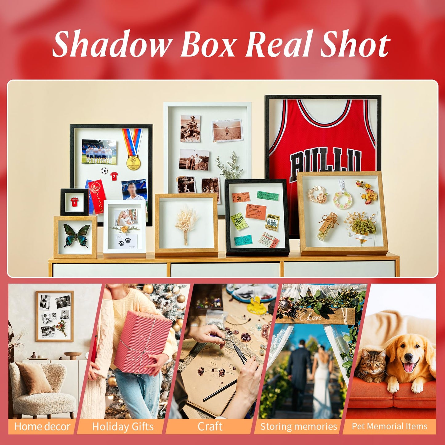 MUXIUNT 12x16 Shadow Box Picture Frame Display Case with Soft Linen Back-Thickened Panel,Large Black Deep Shadow Box Frame 12x16 for Jersey Graduation Items Flower Craft Memorial Gifts