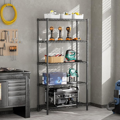 SINGAYE Shelf Closet Wire Shelving：Adjustable Metal Unit for Laundry Room Organization Bathroom Kitchen Home Garage Storage Pantry Rack Shelves