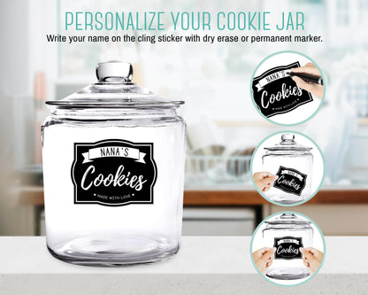 OUTSHINE 1 Gallon Cookie Jar for Kitchen Countertop| Airtight Glass Storage Jars for Candy, Coffee, Dog Treats| Large Glass Apothecary Jars with Lids| Large Food Storage Container for Kitchen, Pantry