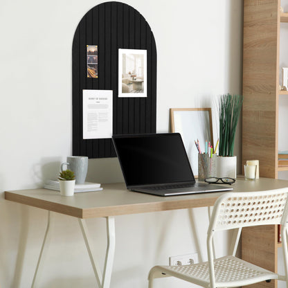 Large Arched Felt Bulletin Board - Stylish Perfectly Sized 35" x 24" Cork Board Alternative for Office & Wall Decor – 6 Customizable Adhesive Tiles with Pins are Perfect to Display Your Photos