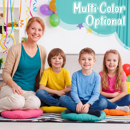 Fumete 12 Pcs Round Floor Pillows Cushions Seating 16 x 16 Inches Floor Round Cushions for Kids Toddlers Flexible Reading Chair Pillows for Classroom Home School Playing Supplies(Classic)