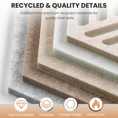 Hexagon Cork Bulletin Boards for Walls Decor, 10 Pack Felt Board Tiles with 25 Push Pins, Photo Display Board for Office & Home Classroom DIY Decor