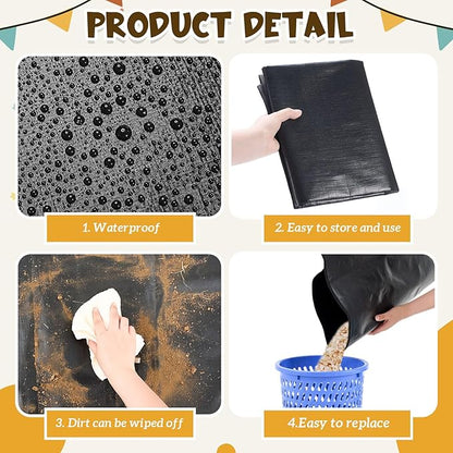Abbylike 2Pcs Waterproof Pet Playpen Mat 59"x39" Guinea Pig Cage Liner Tarp Bottom Reusable Base for Rabbits, Bunny, Ferrets and Other Small Animals