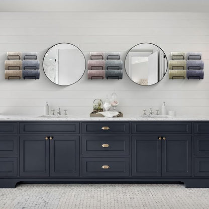 Sorbus Towel Holder for Bathroom Wall - 6 Level Wall Mounted Towel Rack Shelves for Rolled Bath Towels, Washcloths, Linens - Black Hanging Towel Racks for Bathroom, Spa, Salon, Towel Storage Organizer